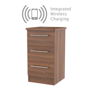 3 Drawer Bedside Integrated Charging