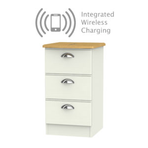 3 Drawer Bedside Integrated Charging